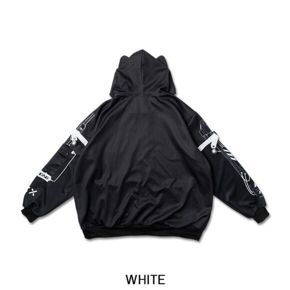 NEW ACDC RAG - Error Code Cyberpunk Tech Oversized Black White Jacket - Picture 2 of 5